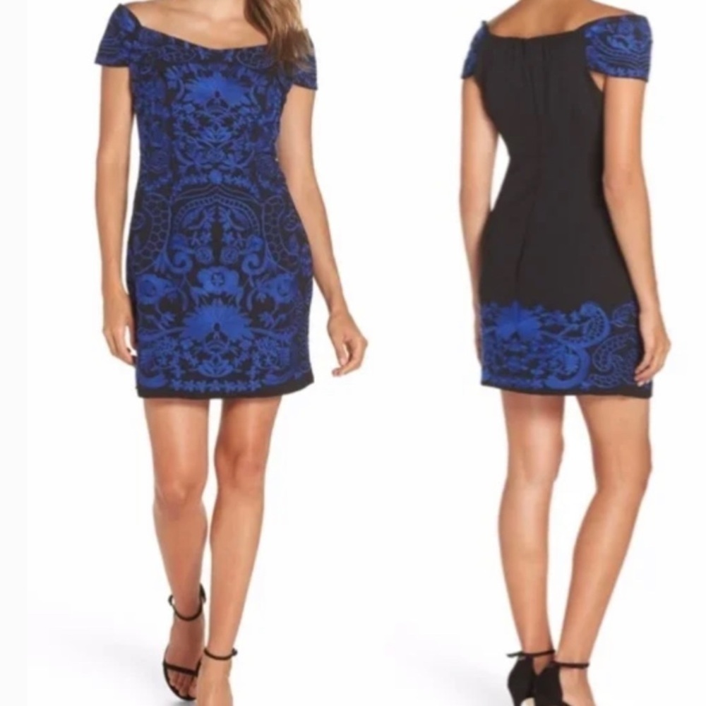 - Foxiedox Betina Embroidered Black and Blue dress size 2